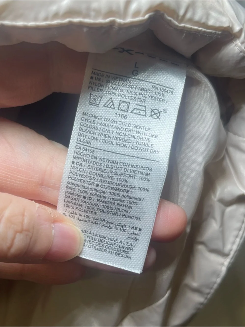 Old Navy Women’s Cream Colored Water-Resistant Quilted Puffer Jacket Size Large - Picture 7 of 13